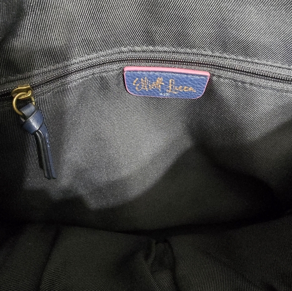 Elliot Lucca Indigo Blue Leather Convertivle Hobo Bag - Picture 7 of 15